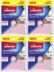 Vileda Pva Aktifiber Mikrofiber Bez 2'li (Actifibre) 4 Paket Temizlik Bezi