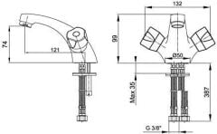 Eca Pınar Lavabo Bataryası Krom 102108557