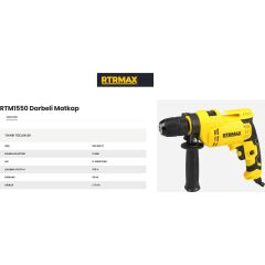 RTRMAX Rtm 1550 Darbeli Matkap