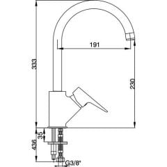 Ar Liona Beyaz Renkli Esnek Uçlu Mutfak Eviye Batarya 102118146