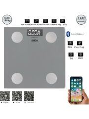 Sinbo SBS-4469 Bluetooth Dijital Yağ Su Kas Vücut Kitle Endeksi Kilo Ölçer Tartı Baskül